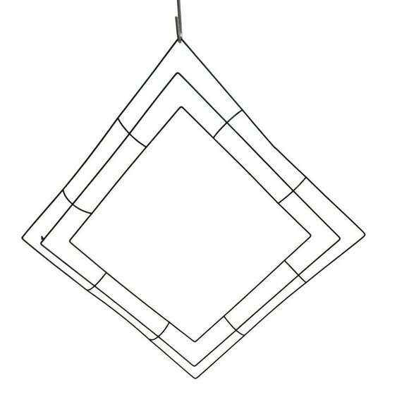 Square Wreath Form 14" X 14" Floral Garden Black Metal Base For Crafting & DIY P - Picture 7 of 8